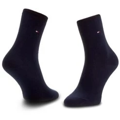 Accessoires Lot De 2 Paires De Chaussettes Hautes Femme TOMMY HILFIGER - 371221 Midnight Blue 563 Bleu Marine