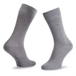Accessoires Lot De 2 Paires De Chaussettes Hautes Homme TOMMY HILFIGER - 371111 Middle Grey Melange 758 Gris -Tommy Hilfiger Soldes 0000197411986 02 ws