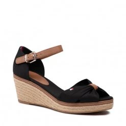 Femme Espadrilles TOMMY HILFIGER - Iconic Elba Sandal FW0FW00906 Black 990 Noir