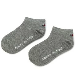 Accessoires Lot De 2 Paires De Chaussettes Basses Enfant Tommy Hilfiger - 301390 Middle Grey Melange 758 Gris