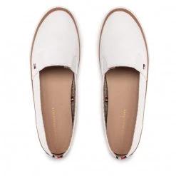 Femme Tennis TOMMY HILFIGER - Iconic Kesha Slip On FW0FW01656 Whisper White 121 Blanc -Tommy Hilfiger Soldes 0000200150673 04 mf 1