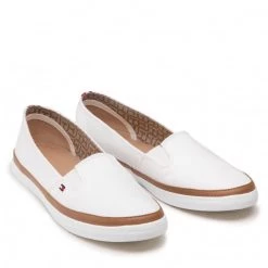 Femme Tennis TOMMY HILFIGER - Iconic Kesha Slip On FW0FW01656 Whisper White 121 Blanc -Tommy Hilfiger Soldes 0000200150673 06 mf 1