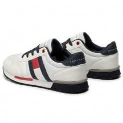 Femme Sneakers TOMMY HILFIGER - Low Cut Lace-Up Sneaker T3B4-30483-0733 White/Blue X336 Blanc -Tommy Hilfiger Soldes 0000206245045 03 ks