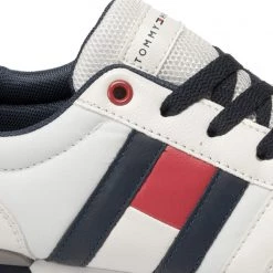 Femme Sneakers TOMMY HILFIGER - Low Cut Lace-Up Sneaker T3B4-30483-0733 White/Blue X336 Blanc -Tommy Hilfiger Soldes 0000206245045 05 ks