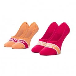 Accessoires Lot De 2 Paires De Socquettes Enfant TOMMY HILFIGER - 320410001 Pink Lady 026 Orange, Rose