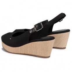 Femme Espadrilles TOMMY HILFIGER - Iconic Elba Sling Back Wedge FW0FW04788 Black BDS Noir -Tommy Hilfiger Soldes 0000206816825 03 ks
