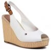 Femme Espadrilles TOMMY HILFIGER - Iconic Elena Sling Back Wedge FW0FW04789 Ivory YBI Blanc -Tommy Hilfiger Soldes 0000206816863 01 pa