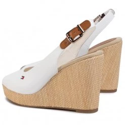 Femme Espadrilles TOMMY HILFIGER - Iconic Elena Sling Back Wedge FW0FW04789 Ivory YBI Blanc -Tommy Hilfiger Soldes 0000206816863 03 pa