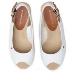Femme Espadrilles TOMMY HILFIGER - Iconic Elena Sling Back Wedge FW0FW04789 Ivory YBI Blanc -Tommy Hilfiger Soldes 0000206816863 04 pa