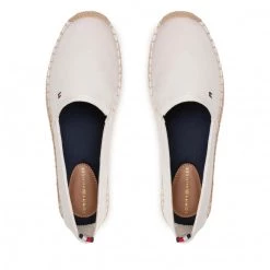 Femme Espadrilles TOMMY HILFIGER - Basic Tommy Flat Espadrille FW0FW04827 Ivory YBI Blanc -Tommy Hilfiger Soldes 0000206816894 4 2
