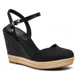 Femme Espadrilles TOMMY HILFIGER - Basic Closed Toe High Wedge FW0FW04786 Black BDS Noir