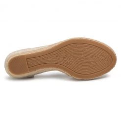 Femme Espadrilles TOMMY HILFIGER - Basic Opened Toe Mid Wedge FW0FW04785 Ivory YBI Blanc -Tommy Hilfiger Soldes 0000206836977 03 mg