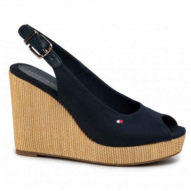 Femme Espadrilles TOMMY HILFIGER - Iconic Elena Sling Back Wedge FW0FW04789 Desert Sky DW5 Bleu Marine 4 Femme Espadrilles TOMMY HILFIGER - Iconic Elena Sling Back Wedge FW0FW04789 Desert Sky DW5 Bleu Marine – Image 2