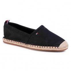 Femme Espadrilles TOMMY HILFIGER - Basic Tommy Flat Espadrille FW0FW04827 Black BDS Noir