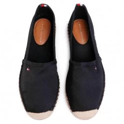 Femme Espadrilles TOMMY HILFIGER - Basic Tommy Flat Espadrille FW0FW04827 Black BDS Noir -Tommy Hilfiger Soldes 0000206837080 4