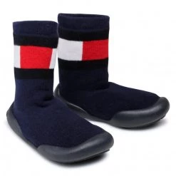 Enfant Chaussons TOMMY HILFIGER - Slipper T1B0-30972-1072 Blue 800 Bleu Marine -Tommy Hilfiger Soldes 0000207262393 05 rz