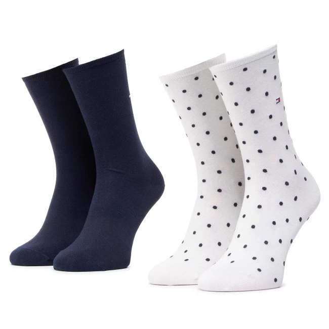 Accessoires Lot De 2 Paires De Chaussettes Hautes Femme TOMMY HILFIGER - 100001493 Off White 002 Beige, Bleu Marine 3 Accessoires Lot De 2 Paires De Chaussettes Hautes Femme TOMMY HILFIGER - 100001493 Off White 002 Beige, Bleu Marine