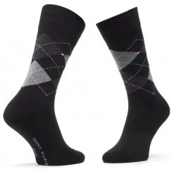 Accessoires Lot De 2 Paires De Chaussettes Hautes Homme Tommy Hilfiger - 100001495 Black 200 Noir -Tommy Hilfiger Soldes 0000207264649 02 pa 1