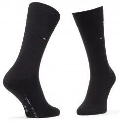 Accessoires Lot De 2 Paires De Chaussettes Hautes Homme Tommy Hilfiger - 100001495 Black 200 Noir -Tommy Hilfiger Soldes 0000207264649 04 pa 1