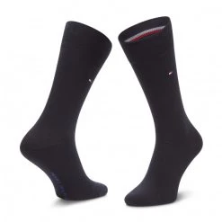 Accessoires Lot De 2 Paires De Chaussettes Hautes Homme Tommy Hilfiger - 472001001 Dark Navy Bleu Marine -Tommy Hilfiger Soldes 0000207264854 140