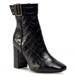 Femme Bottines TOMMY HILFIGER - Croco Look High Heel Boot FW0FW05349 Black BDS Noir