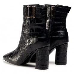 Femme Bottines TOMMY HILFIGER - Croco Look High Heel Boot FW0FW05349 Black BDS Noir -Tommy Hilfiger Soldes 0000207373099 03 rz