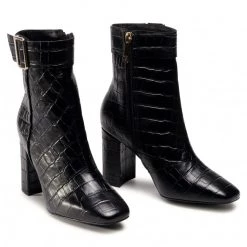 Femme Bottines TOMMY HILFIGER - Croco Look High Heel Boot FW0FW05349 Black BDS Noir -Tommy Hilfiger Soldes 0000207373099 04 rz