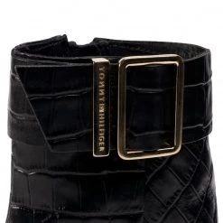 Femme Bottines TOMMY HILFIGER - Croco Look High Heel Boot FW0FW05349 Black BDS Noir -Tommy Hilfiger Soldes 0000207373099 06 rz