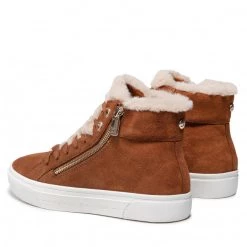 Femme Bottines TOMMY HILFIGER - Suede Warmlined Th Mid Sneaker FW0FW05362 Natural Cognac GTU Marron -Tommy Hilfiger Soldes 0000207374850 02 mf