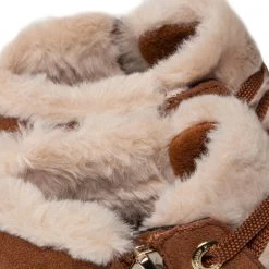 Femme Bottines TOMMY HILFIGER - Suede Warmlined Th Mid Sneaker FW0FW05362 Natural Cognac GTU Marron -Tommy Hilfiger Soldes 0000207374850 04 mf