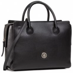 Tommy Hilfiger Soldes 21 Sacs Sac à Main Tommy Hilfiger - Charming Tommy Satchel AW0AW08602 BDS Noir