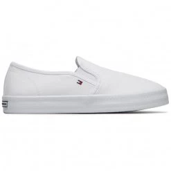 Femme Tennis TOMMY HILFIGER - Essential Nautical Slip On FW0FW05535 White YBR Blanc -Tommy Hilfiger Soldes 0000208139588 03 ki