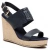 Femme Espadrilles TOMMY HILFIGER - Th Elastic High Wedge Sandal FW0FW05599 Desert Sky DW5 Bleu Marine -Tommy Hilfiger Soldes 0000208140485 02 yt