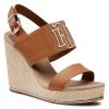 Femme Espadrilles TOMMY HILFIGER - Th Elastic High Wedge Sandal FW0FW05599 Summer Cognac GU9 Marron -Tommy Hilfiger Soldes 0000208140508 01 rz