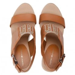 Femme Espadrilles TOMMY HILFIGER - Th Elastic High Wedge Sandal FW0FW05599 Summer Cognac GU9 Marron -Tommy Hilfiger Soldes 0000208140508 06 rz
