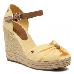 Femme Espadrilles TOMMY HILFIGER - Basic Opened Toe High Wedge FW0FW04784 Delicate Yellow ZFF Jaune