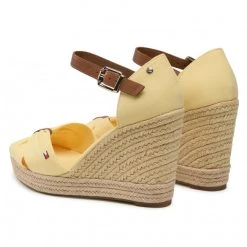 Femme Espadrilles TOMMY HILFIGER - Basic Opened Toe High Wedge FW0FW04784 Delicate Yellow ZFF Jaune -Tommy Hilfiger Soldes 0000208151313 02 rz