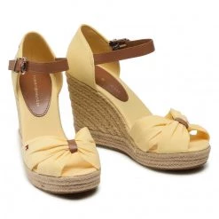 Femme Espadrilles TOMMY HILFIGER - Basic Opened Toe High Wedge FW0FW04784 Delicate Yellow ZFF Jaune -Tommy Hilfiger Soldes 0000208151313 05 rz