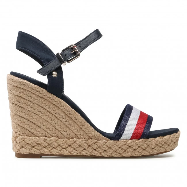 Femme Espadrilles TOMMY HILFIGER - Shimmery Ribon High Wedge FW0FW05590 Desert Sky DW5 Bleu Marine 4 Femme Espadrilles TOMMY HILFIGER - Shimmery Ribon High Wedge FW0FW05590 Desert Sky DW5 Bleu Marine – Image 2
