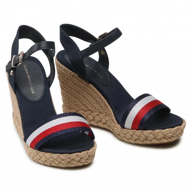 Femme Espadrilles TOMMY HILFIGER - Shimmery Ribon High Wedge FW0FW05590 Desert Sky DW5 Bleu Marine 7 Femme Espadrilles TOMMY HILFIGER - Shimmery Ribon High Wedge FW0FW05590 Desert Sky DW5 Bleu Marine – Image 5