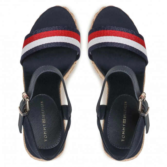 Femme Espadrilles TOMMY HILFIGER - Shimmery Ribon High Wedge FW0FW05590 Desert Sky DW5 Bleu Marine 8 Femme Espadrilles TOMMY HILFIGER - Shimmery Ribon High Wedge FW0FW05590 Desert Sky DW5 Bleu Marine – Image 6