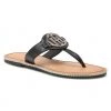 Femme Tongs TOMMY HILFIGER - Essential Leather Flat Sandal Black BDS Noir