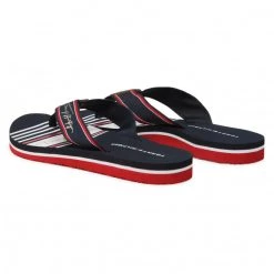 Femme Tongs TOMMY HILFIGER - Signature Beach Sandal FW0FW05662 Rwb 0GY Bleu Marine -Tommy Hilfiger Soldes 0000208151924 02 rz