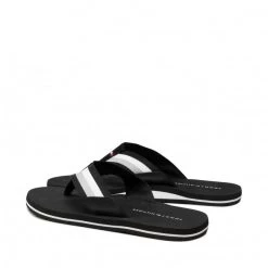 Homme Tongs Tommy Hilfiger - Corporate Hilfiger Beach Sandal FM0FM03380 Black BDS Noir -Tommy Hilfiger Soldes 0000208153386 02 nc