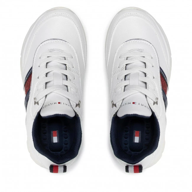 Enfant Sneakers TOMMY HILFIGER - Low Cut Lace-Up Sneaker T3A4-31180-1023 M White 100 Blanc 8 Enfant Sneakers TOMMY HILFIGER - Low Cut Lace-Up Sneaker T3A4-31180-1023 M White 100 Blanc – Image 6