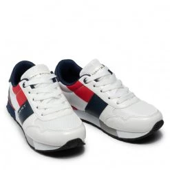 Enfant Sneakers TOMMY HILFIGER - Low Cut Lace-Up Sneaker T3B4-32076-0208 M White/Blue X008 Blanc 12 Enfant Sneakers TOMMY HILFIGER - Low Cut Lace-Up Sneaker T3B4-32076-0208 M White/Blue X008 Blanc -Tommy Hilfiger Soldes 0000208507967 03 mj