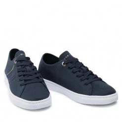 Femme Tennis TOMMY HILFIGER - Knitted Light Cupsole FW0FW05790 Desert Sky DW5 Bleu Marine -Tommy Hilfiger Soldes 0000208568135 05 rz 1