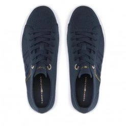 Femme Tennis TOMMY HILFIGER - Knitted Light Cupsole FW0FW05790 Desert Sky DW5 Bleu Marine -Tommy Hilfiger Soldes 0000208568135 06 rz 1