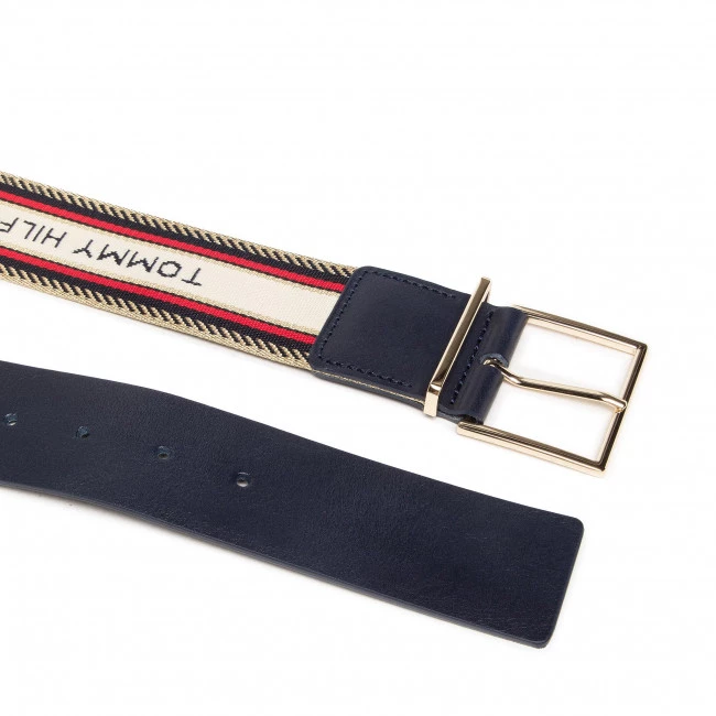 Accessoires Ceinture Femme TOMMY HILFIGER - Th Square Buckle Webbing 4.5 AW0AW10563 DW5 Bleu Marine, Multicolore 4 Accessoires Ceinture Femme TOMMY HILFIGER - Th Square Buckle Webbing 4.5 AW0AW10563 DW5 Bleu Marine, Multicolore – Image 2