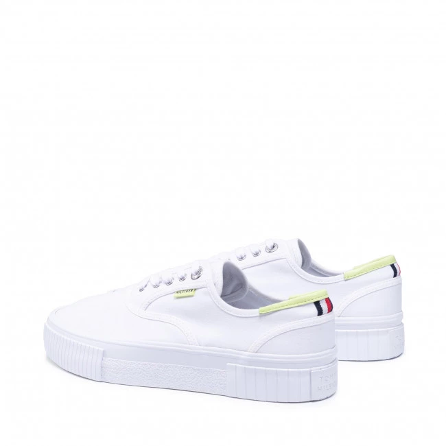 Homme Tennis TOMMY HILFIGER - Elevated Seasonal Neon Vulc FM0FM03617 White YBR Blanc 5 Homme Tennis TOMMY HILFIGER - Elevated Seasonal Neon Vulc FM0FM03617 White YBR Blanc – Image 3